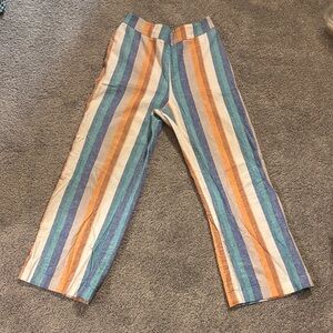 Striped Multicolor Wide-Leg Pants